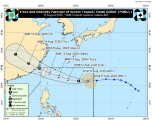 Severe tropical storm Gorio maintained its strength, may intensify into typhoon