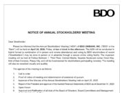 BDO Unibank, Inc. to hold Annual Stockholders’ Meeting on April 24 via hybrid format
