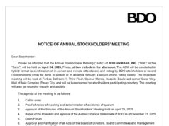 BDO Unibank, Inc.: Notice of 2026 Annual Stockholders’ Meeting