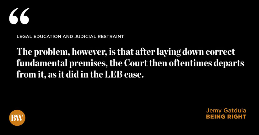 Legal education and judicial restraint