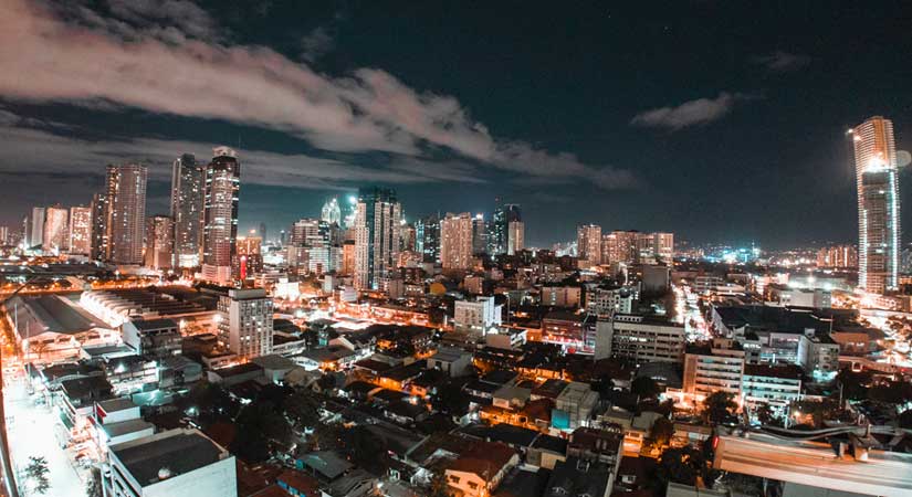 city skyline night