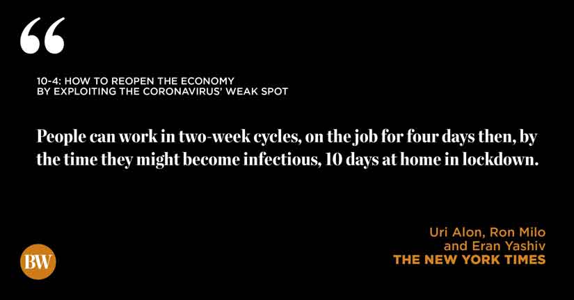 10-4: How to reopen the economy by exploiting the coronavirus’ weak spot