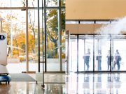 Sanitation robot Santi beams down at SM