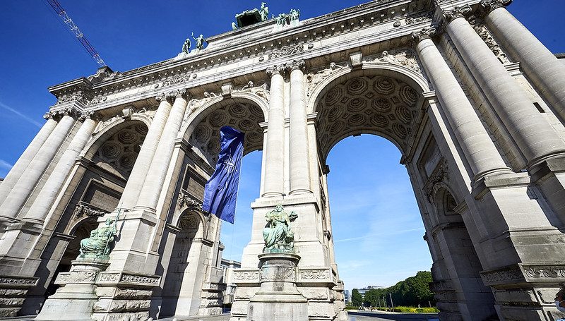 Brussels landmarks go NATO blue for Summit