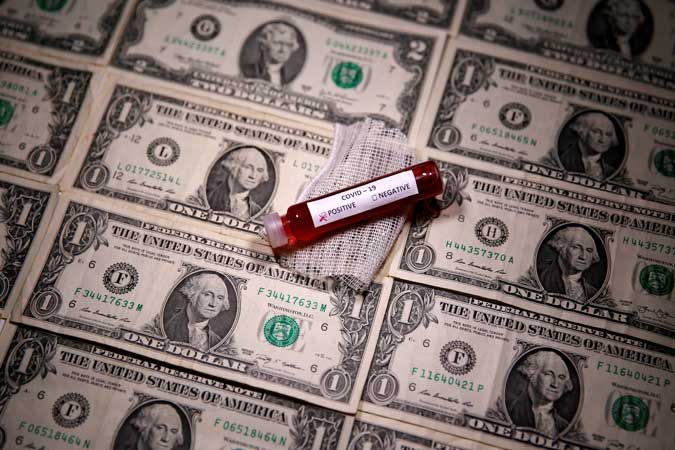 Test tube-blood-dollar