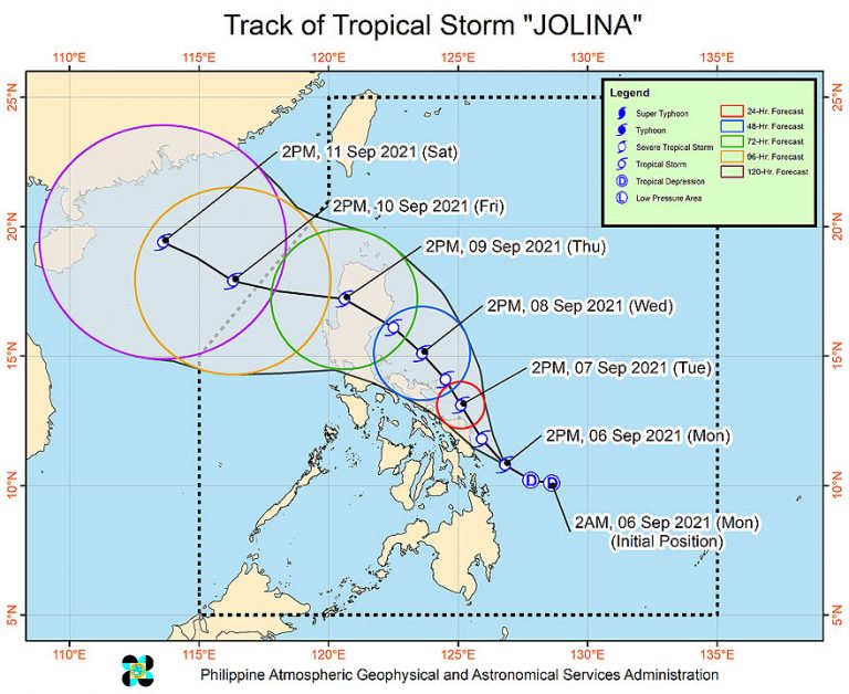 Tropical storm Jolina brings heavy rains as it heads over Luzon