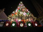 Christmas trees lit at Araneta City, Hotel 101