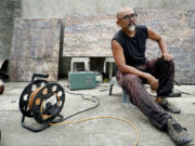 Using sheets of steel as a canvas