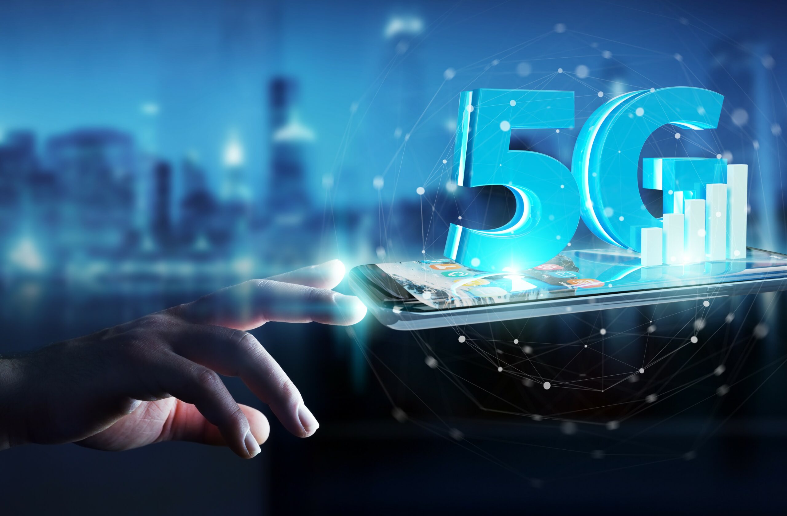 Businessman,On,Blurred,Background,Using,5g,Network,With,Mobile,Phone