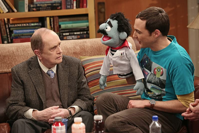 Bob Newhart and Jim Parsons in The Big Bang Theory (2007)