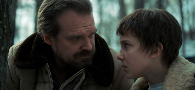 David Harbour and Millie Bobby Brown in Stranger Things (2016)
