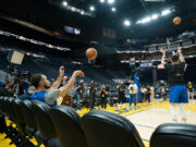 Warriors offense battles rugged Celtics defense in NBA Finals