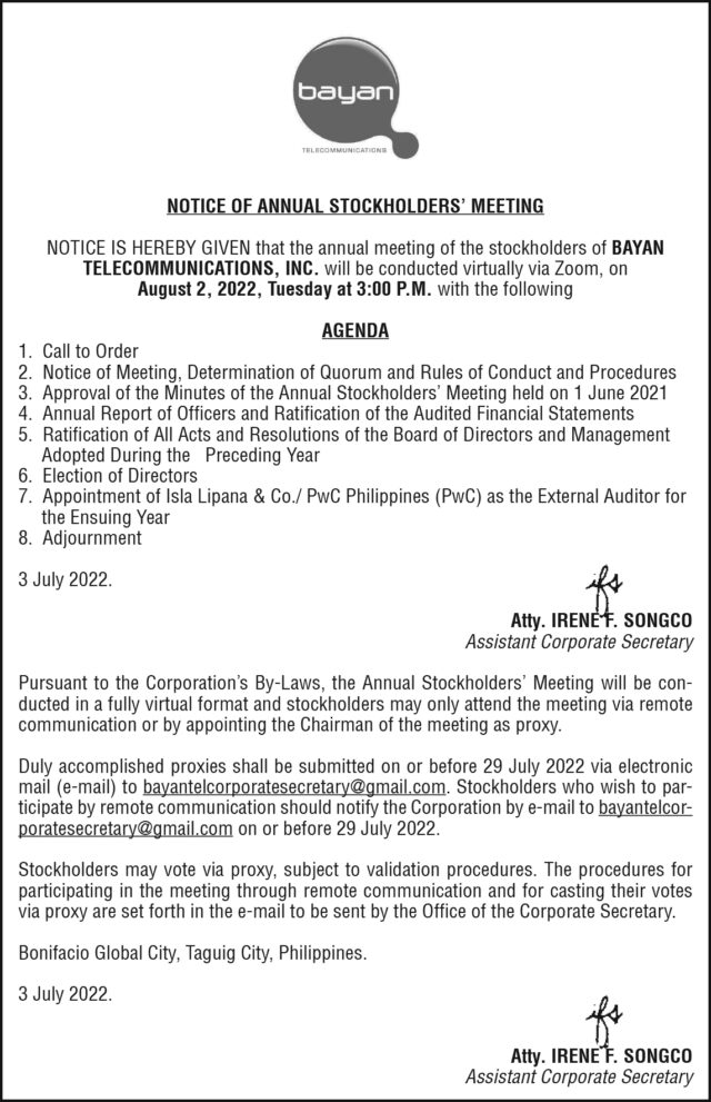 Bayantel Notice 3x15