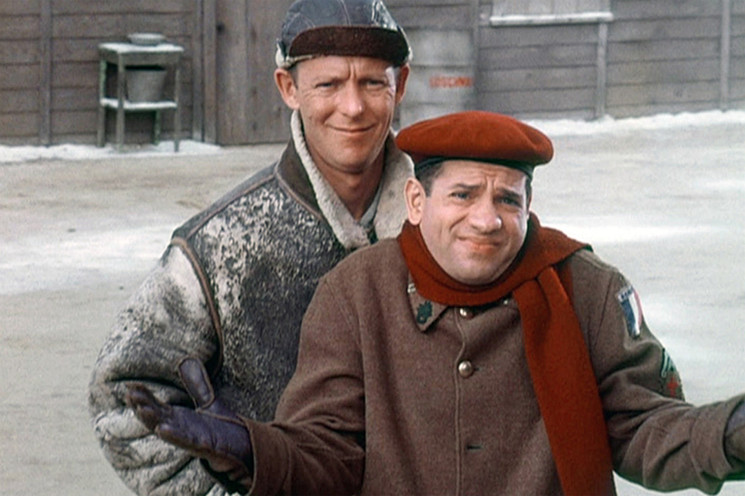 Robert-Clary-and-Larry-Hovis-in-Hogan's-Heroes-(1965)