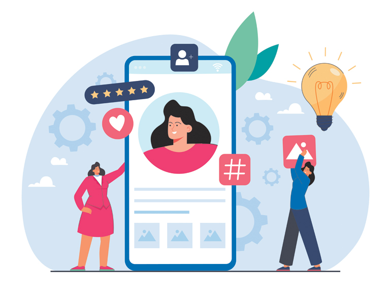 SU_Woman-with-personal-brand-managing-online-presence-or-identity-OL