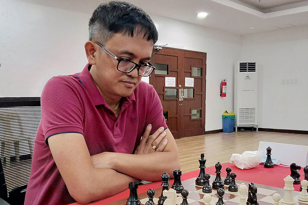 Filipino Elderly Men Play Chess Next Editorial Stock Photo - Stock Image