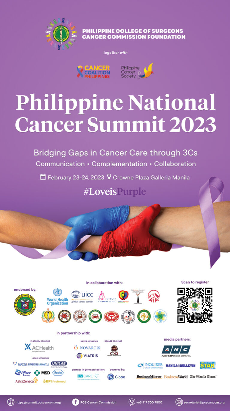 Philippine National Cancer Summit 2023 set this Feb. 2324