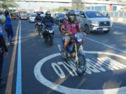 Speaker pushes motorcycle taxis