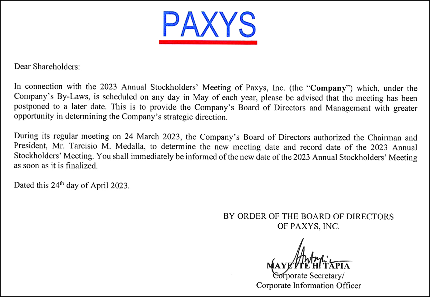Paxys Inc