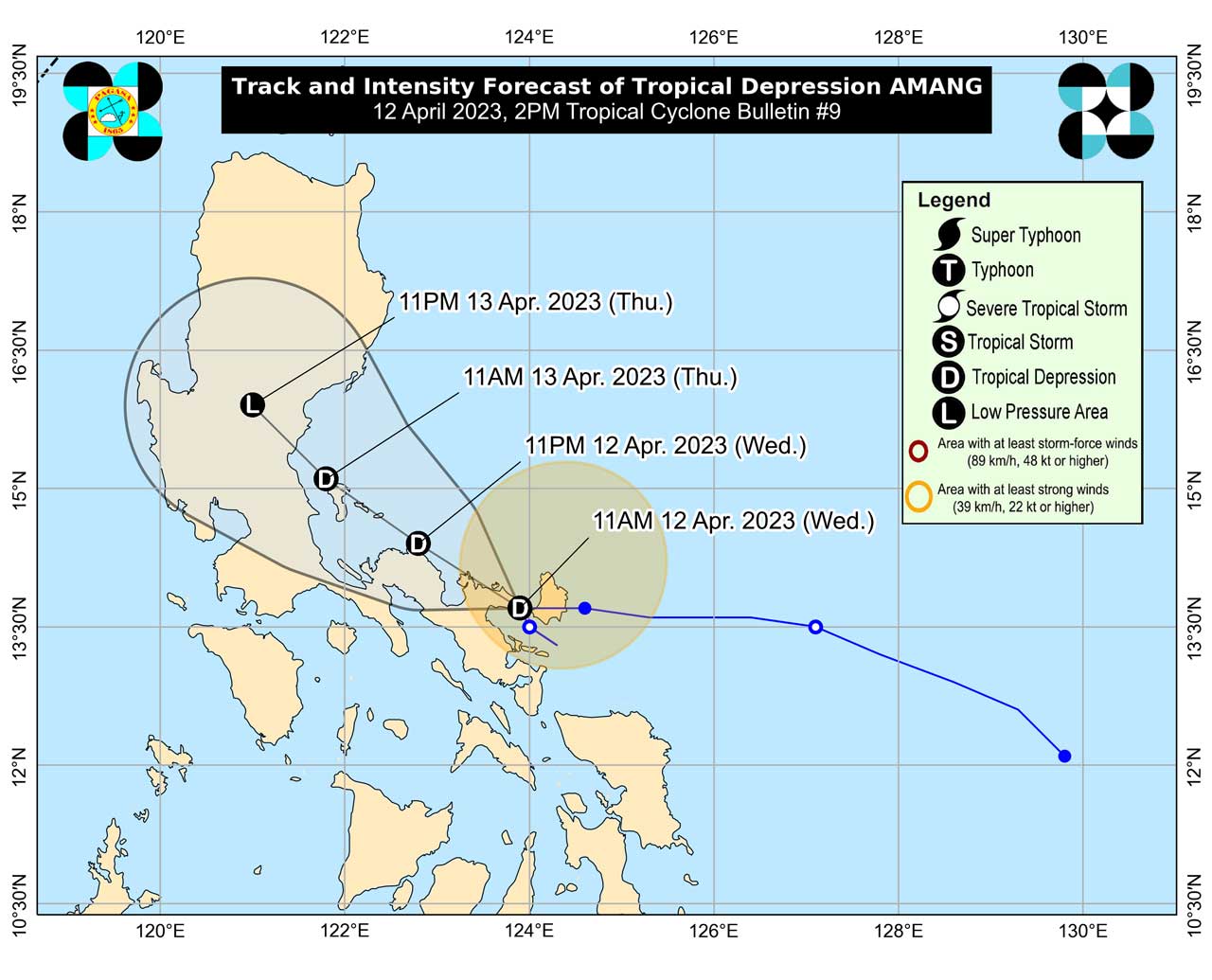 Tropical depression Amang seen to weaken after landfall on Wednesday