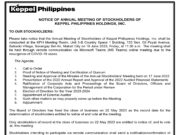 Keppel Philippines Holdings, Inc. to hold annual stockholders’ meeting on June 16