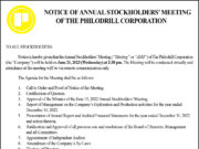The Philodrill Corp. to conduct annual stockholders’ meeting virtually on June 21