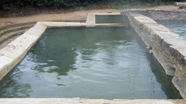 Ancient Roman baths of hot water