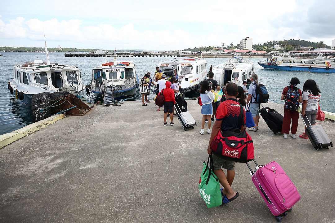 Ferry ship-passengers-tourists
