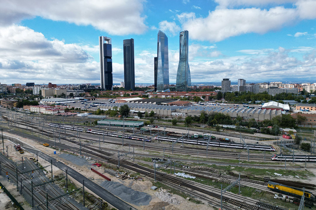 Spain-Chamartin Train Station rail tracks
