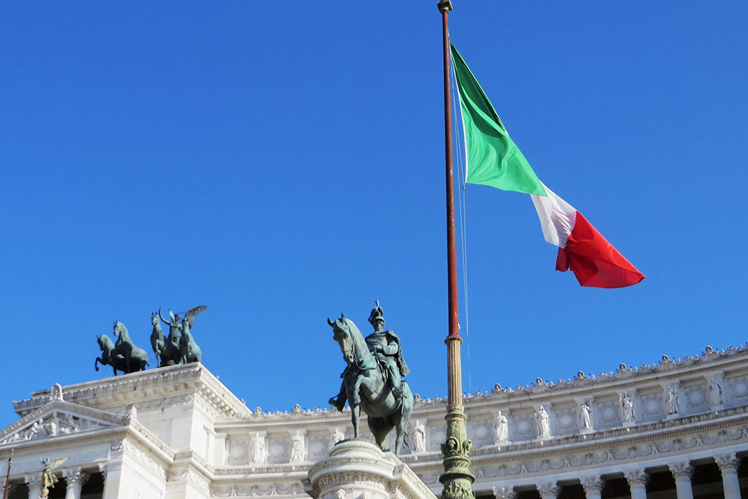 Victor Emmanuel II Monument and the Italian Flag
