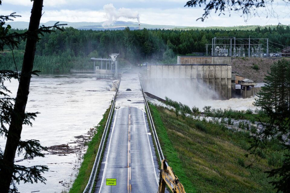 Norway-flood-Braskereidfoss power plant