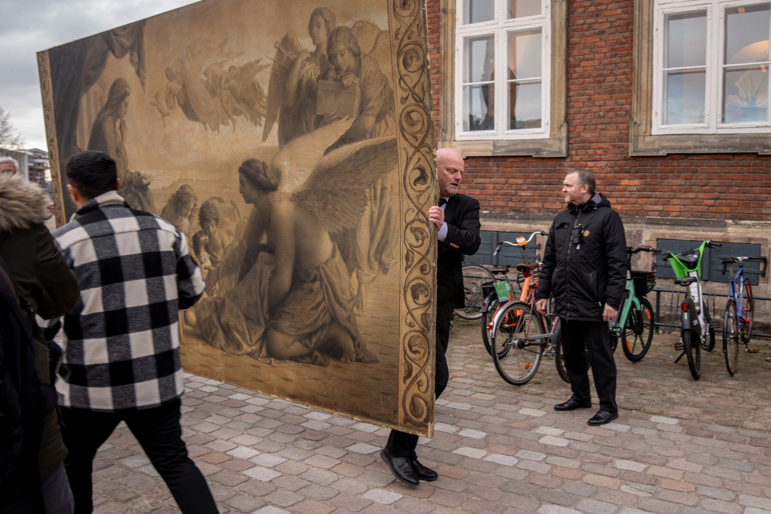 Fire at the Old Stock Exchange, Boersen, in Copenhagen