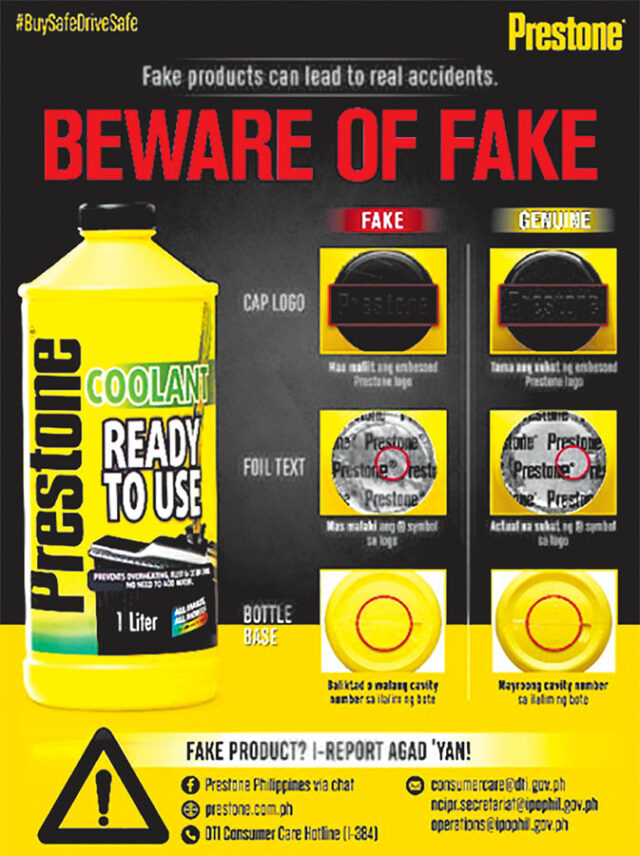 Prestone warns vs fake products BusinessWorld Online
