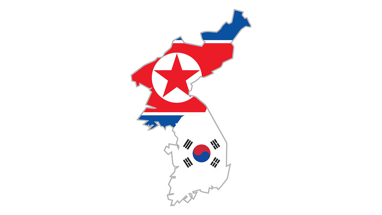 North-South-Korea-map-flag