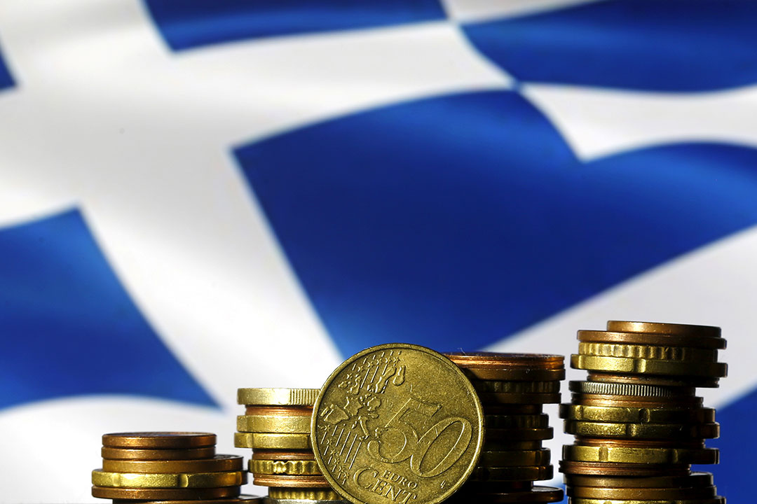 Euro coins-Greece flag