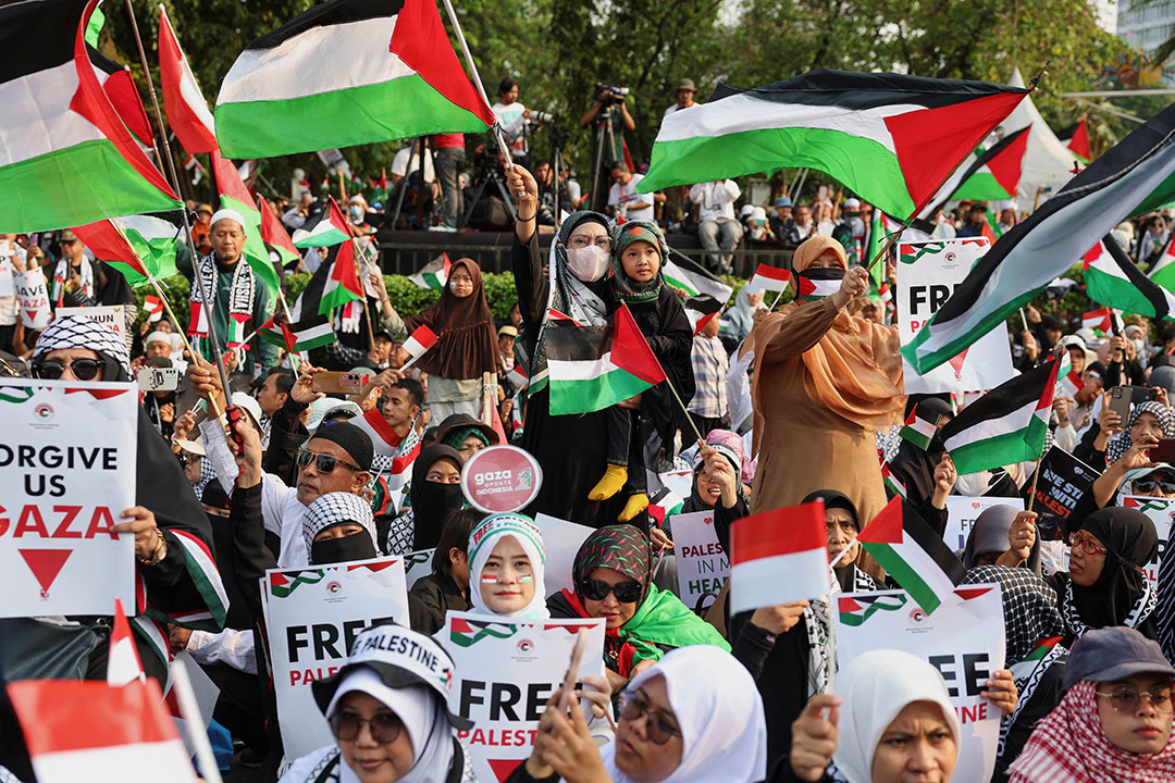 Palestine flags-protest