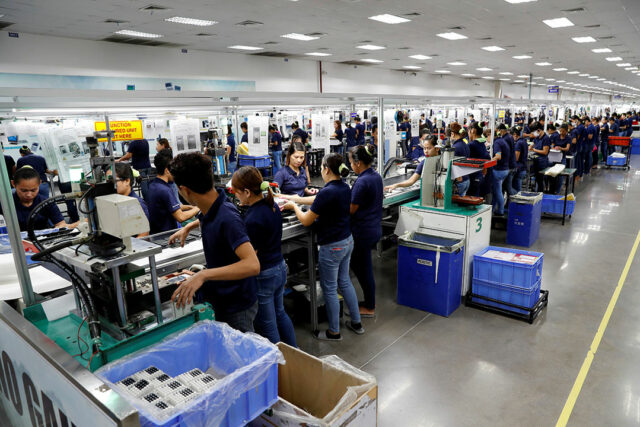 electronics factory-workers