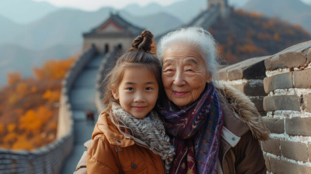 grandma-grandchild-visiting-great-wall-china