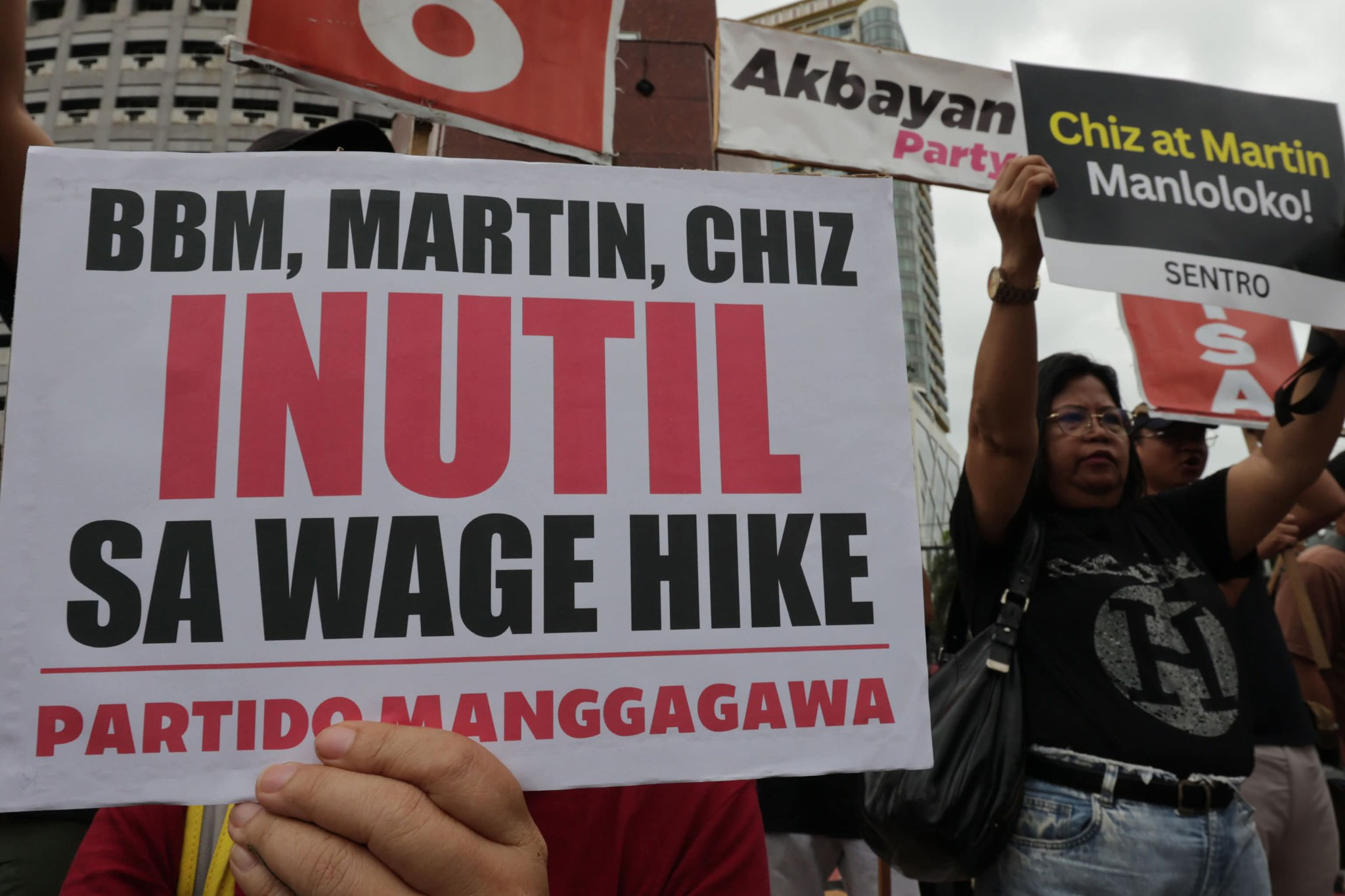 Wage hike protest