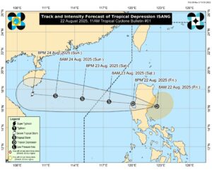Tropical Depression Isang developed, made landfall over Aurora