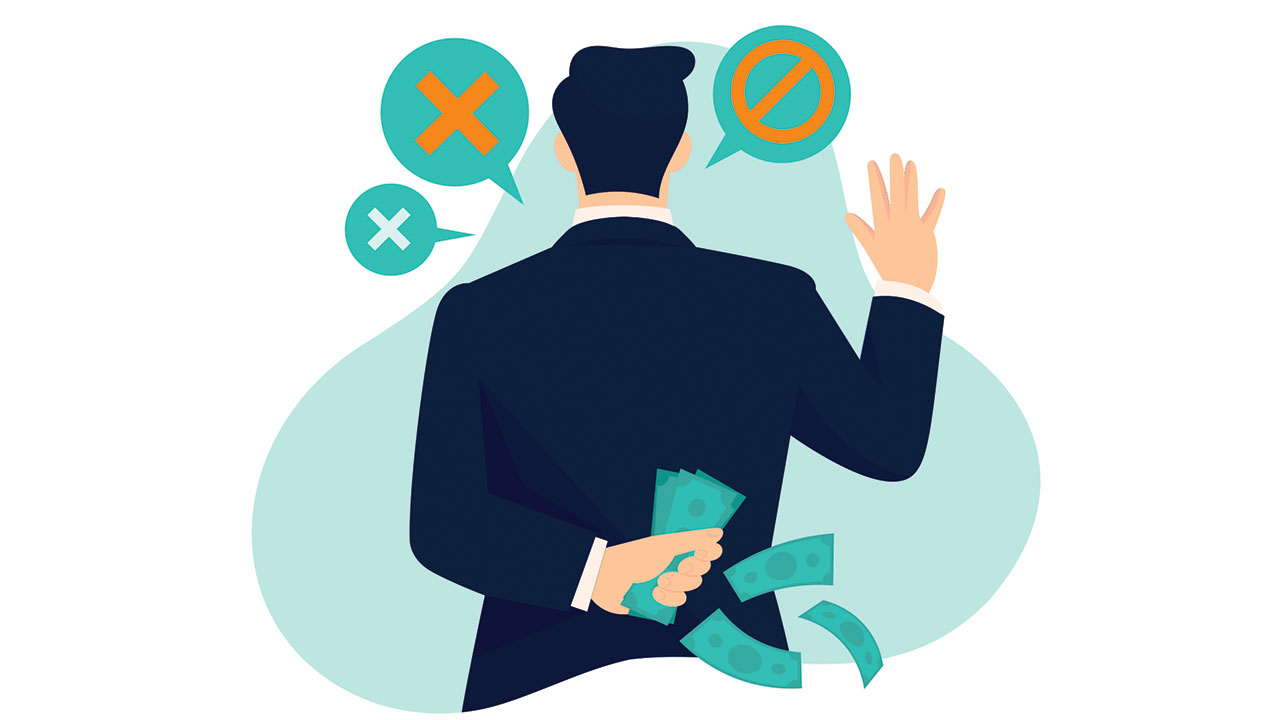 Hand drawn flat anti corruption day illustration