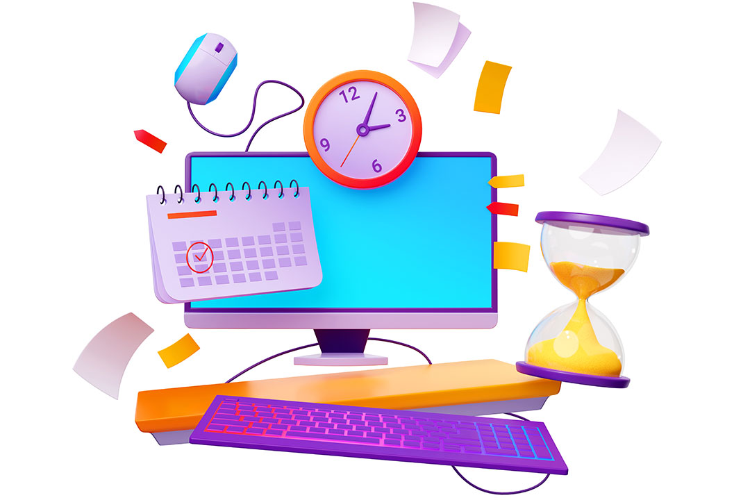 Work deadline concept 3d illustration