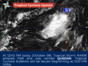 Tropical Storm Nakri enters PAR, locally named Quedan