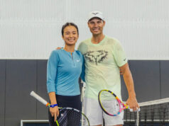 Alex Eala shares court with Spain’s tennis legend Rafael Nadal in training