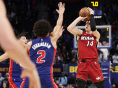 Pistons nearly blow big lead, halt Miami Heat win streak