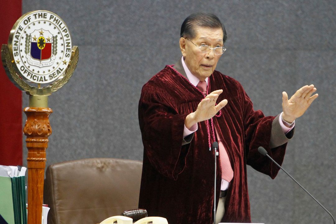 Juan Ponce Enrile, martial law supervisor, dies at 101