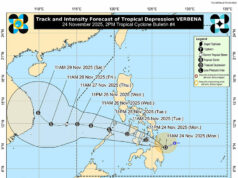 Tropical Depression Verbena to landfall in CARAGA; Signal No. 1 up in more than a dozen areas