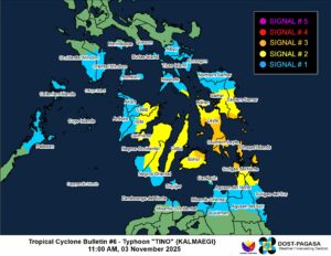 Tino intensifies into typhoon, likely to hit Eastern Visayas Monday evening