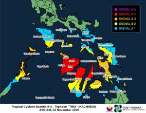 Typhoon Tino lashes Visayas; Signal No. 4 remains up in several areas