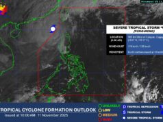 Uwan exits PAR, may re-enter on Wednesday